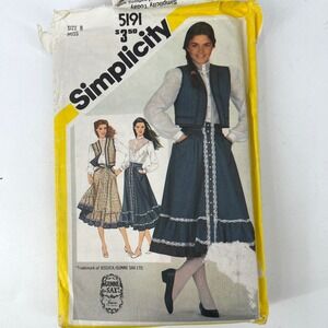 80s Jessica McClintock Gunne Sax Sewing‎ Pattern Simplicity 5191 For 31.5" Bust